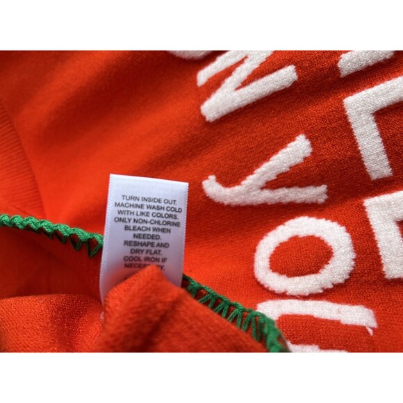 Kerri Rosenthal womens Orange NEXT SMILE'S ON YOU Knit Pullover Sweater size XL - Picture 5 of 5